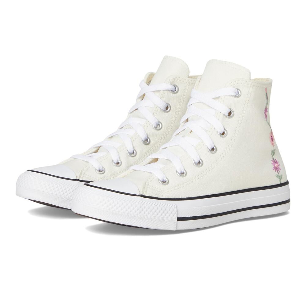 NWT Converse Chuck Taylor Floral Big Kid Sneakers Egret Light  Unisex 4.5 Youth